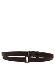 Dolce & Gabbana Brown Leather Double Wrap Metal Buckle Belt Dolce & Gabbana