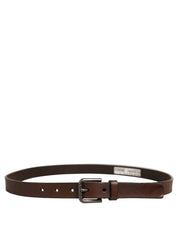 Dolce & Gabbana Brown Leather Silver Tone Metal Buckle Belt Dolce & Gabbana