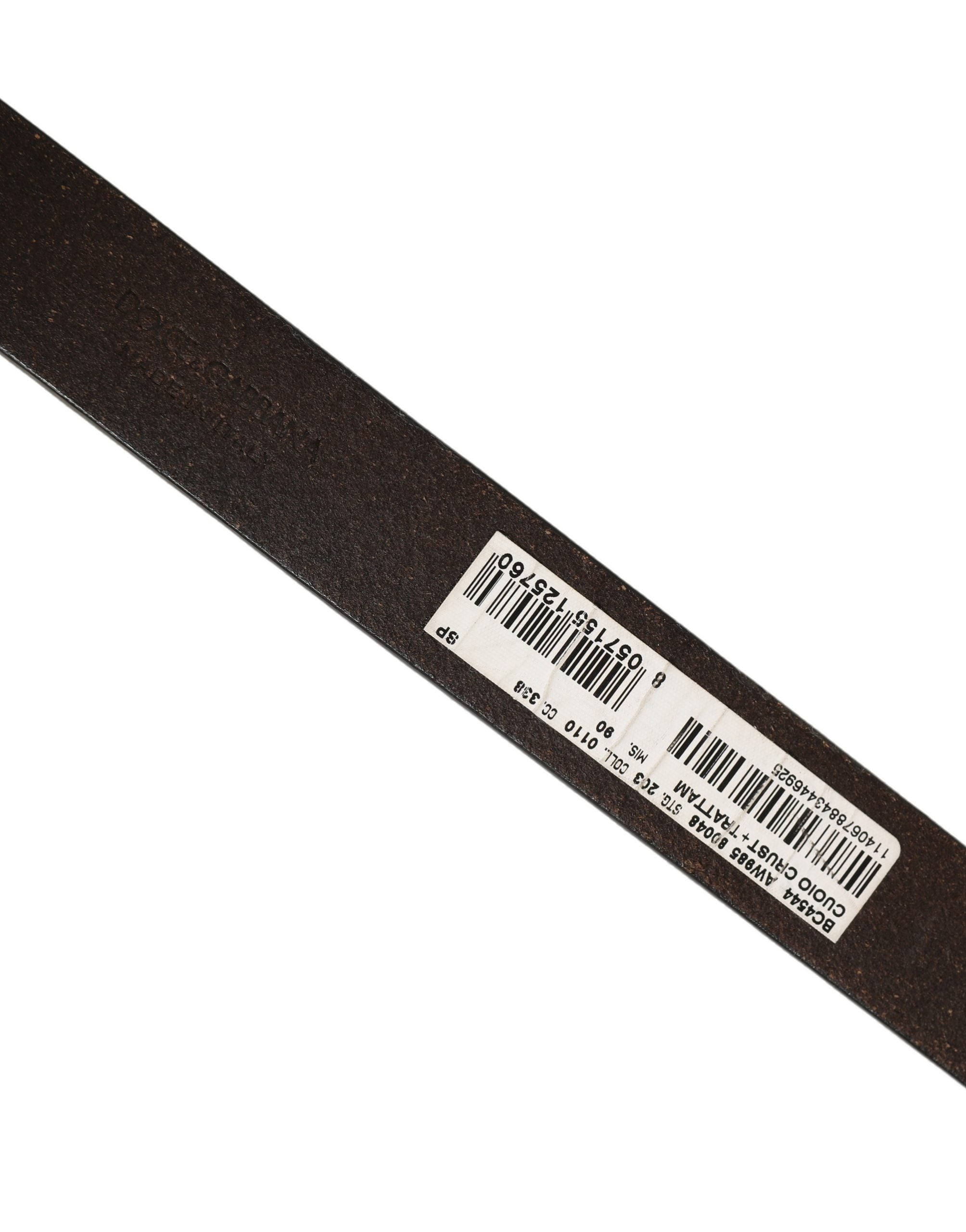 Dolce & Gabbana Brown Leather Silver Tone Metal Buckle Belt Dolce & Gabbana