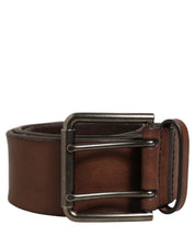 Dolce & Gabbana Belt Brown Leather Double Prong Metal Buckle Dolce & Gabbana