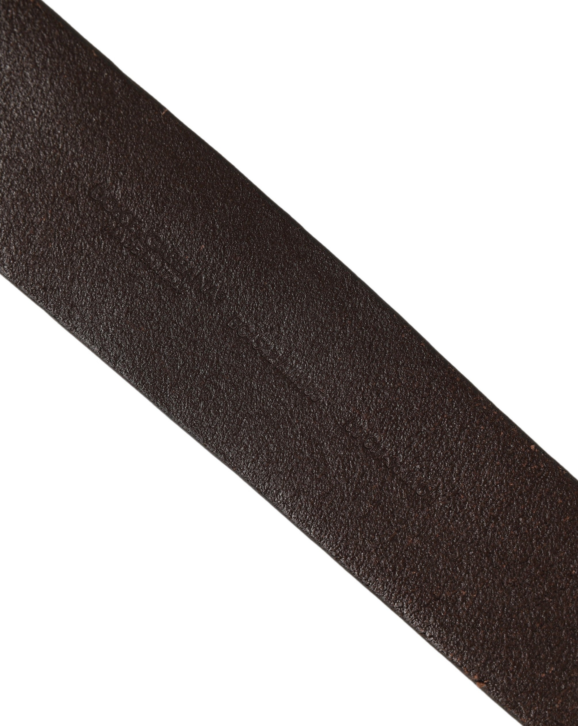 Dolce & Gabbana Belt Brown Leather Double Prong Metal Buckle Dolce & Gabbana