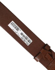 Dolce & Gabbana Brown Leather Bee Accent Metal Buckle Belt Dolce & Gabbana