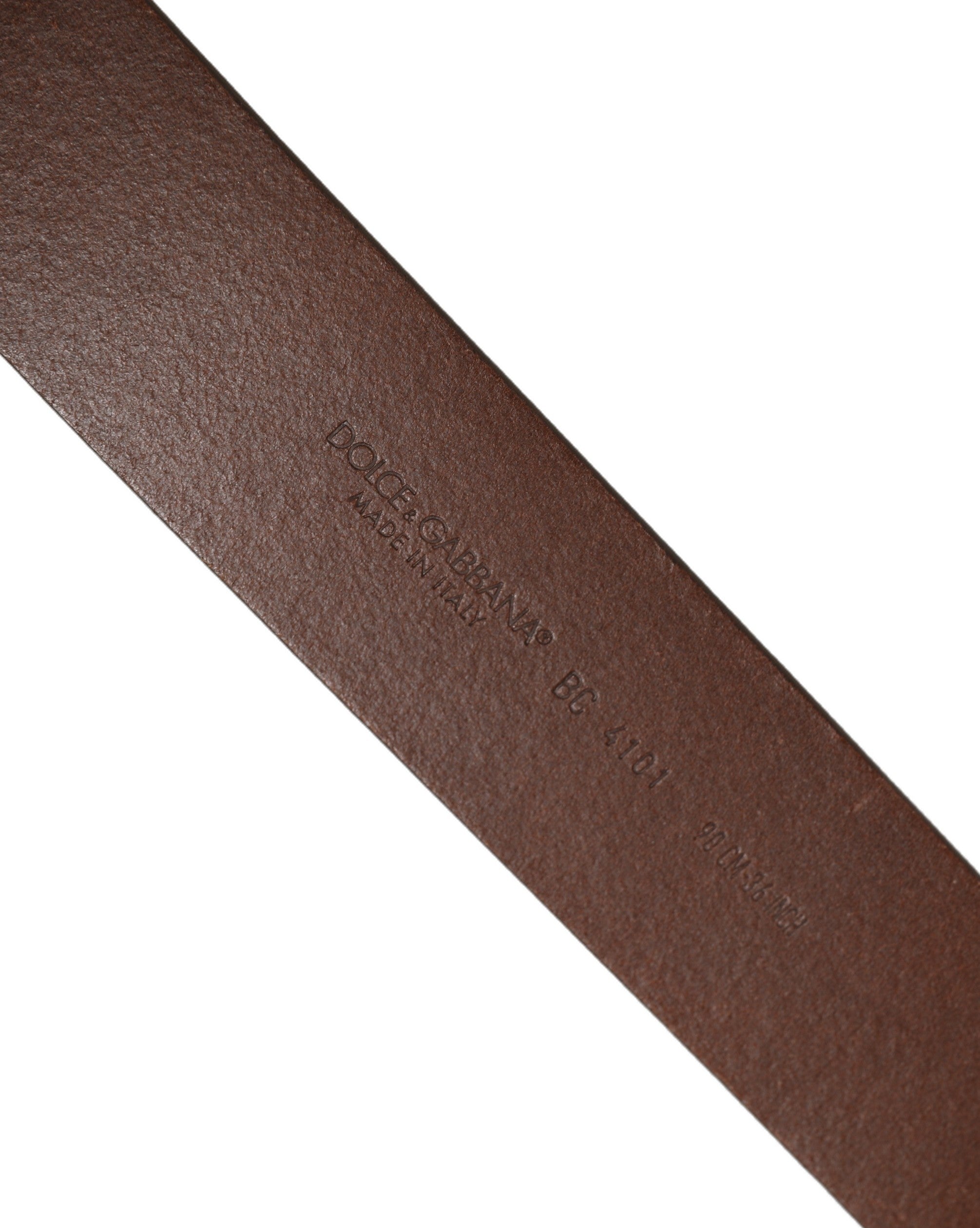 Dolce & Gabbana Brown Leather Bee Accent Metal Buckle Belt Dolce & Gabbana