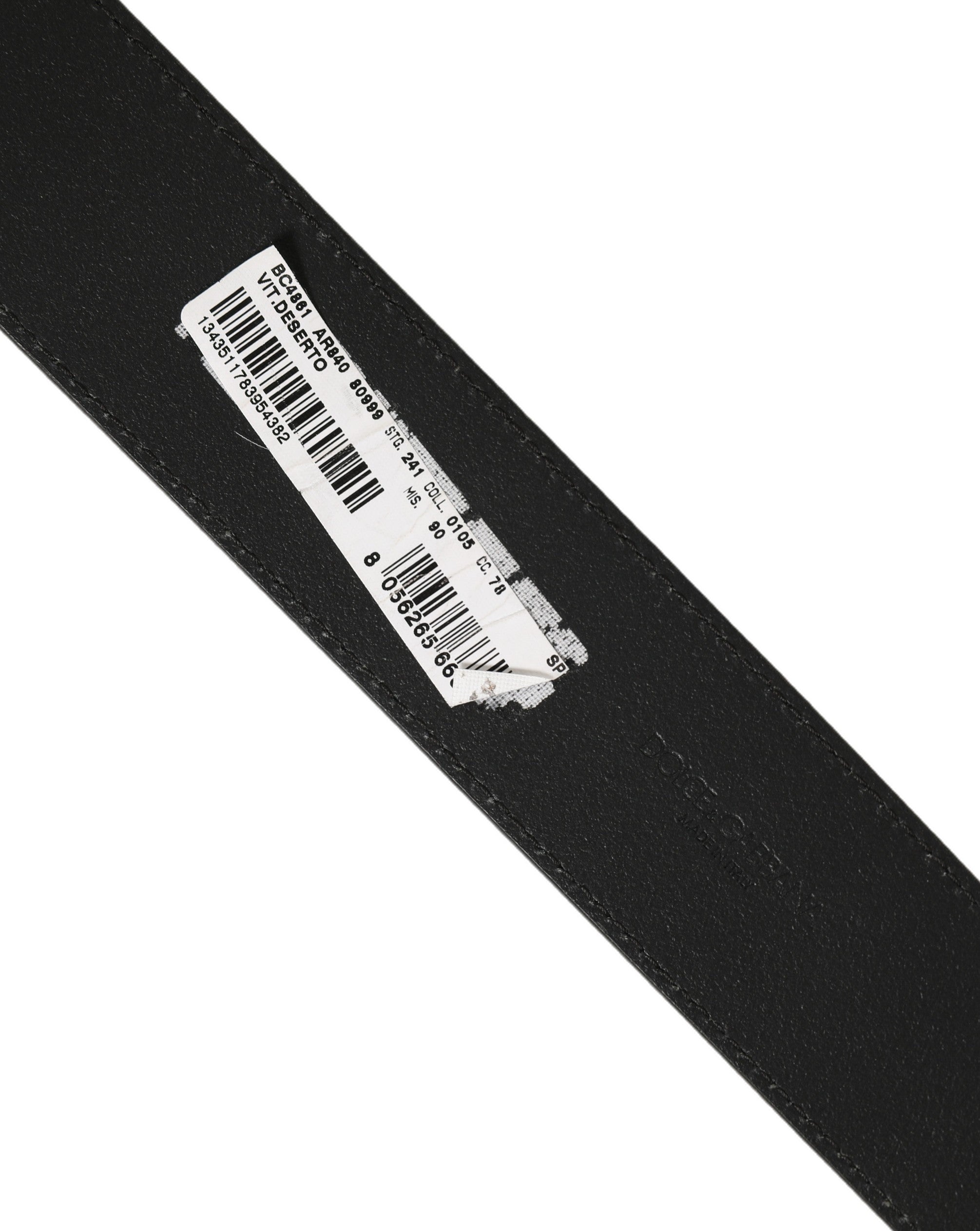 Dolce & Gabbana Black Leather Anchor Logo Metal Buckle Belt Dolce & Gabbana