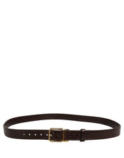 Dolce & Gabbana Men Brown Leather Gold Tone Metal Buckle Belt Dolce & Gabbana