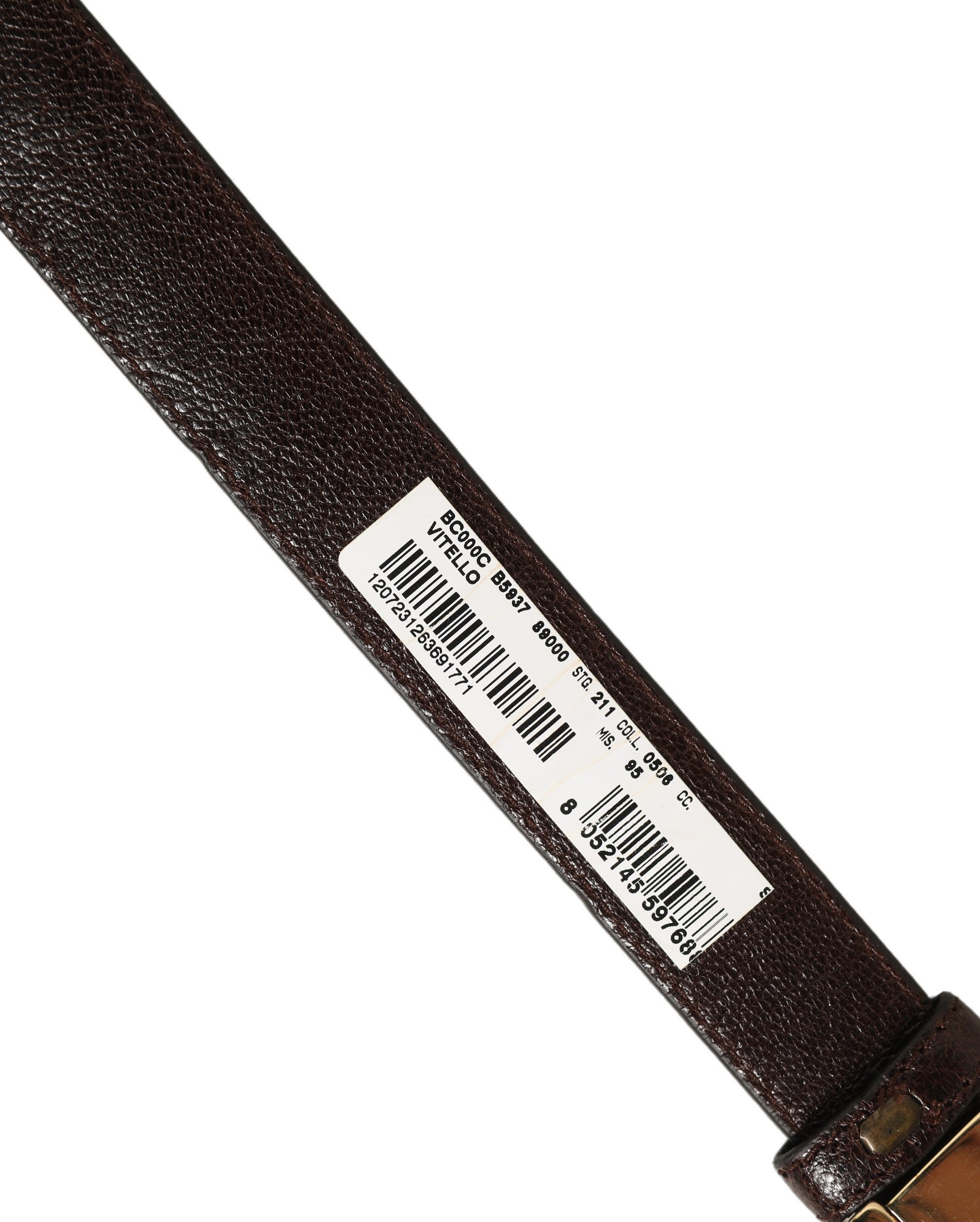 Dolce & Gabbana Men Brown Leather Gold Tone Metal Buckle Belt Dolce & Gabbana