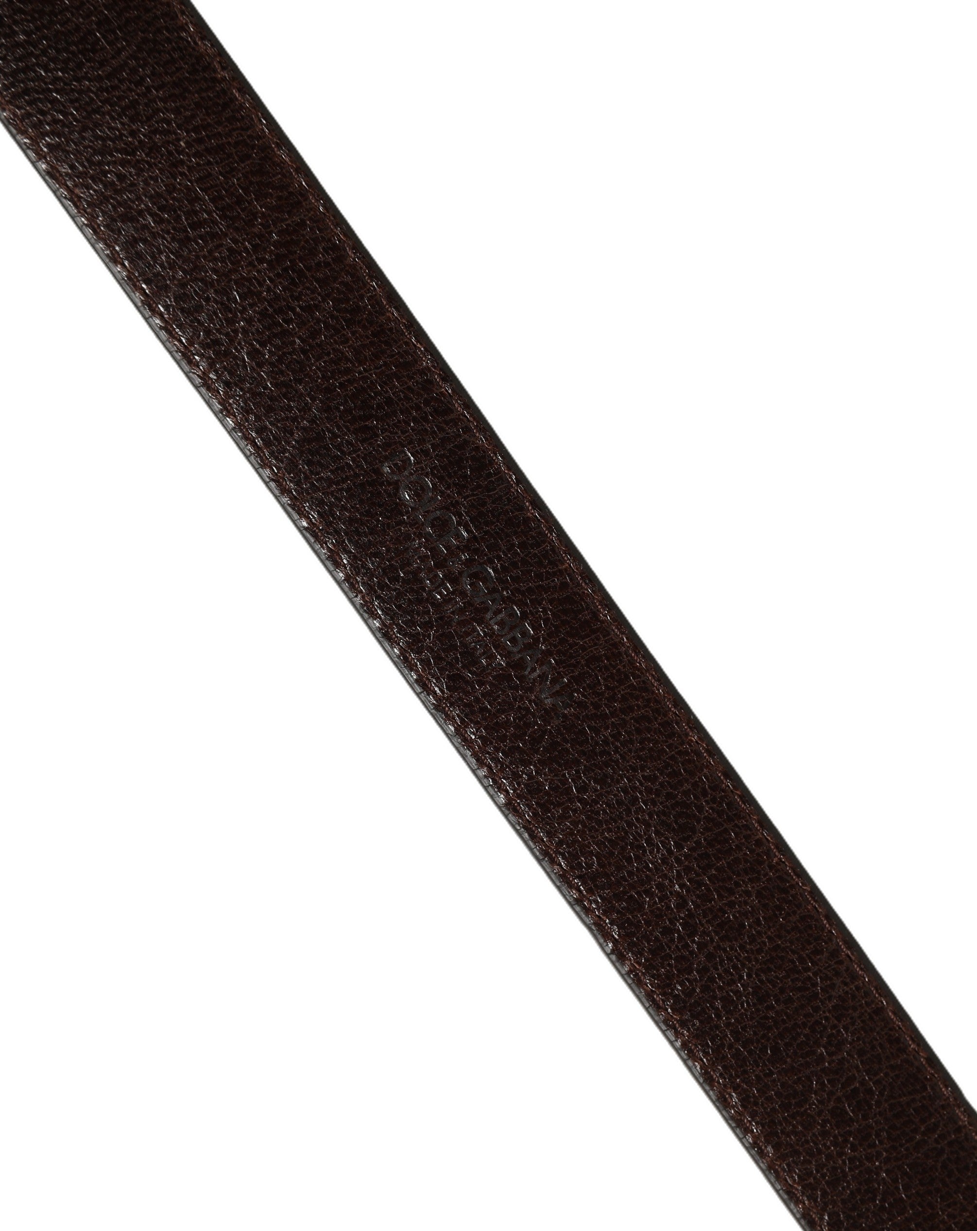 Dolce & Gabbana Men Brown Leather Gold Tone Metal Buckle Belt Dolce & Gabbana
