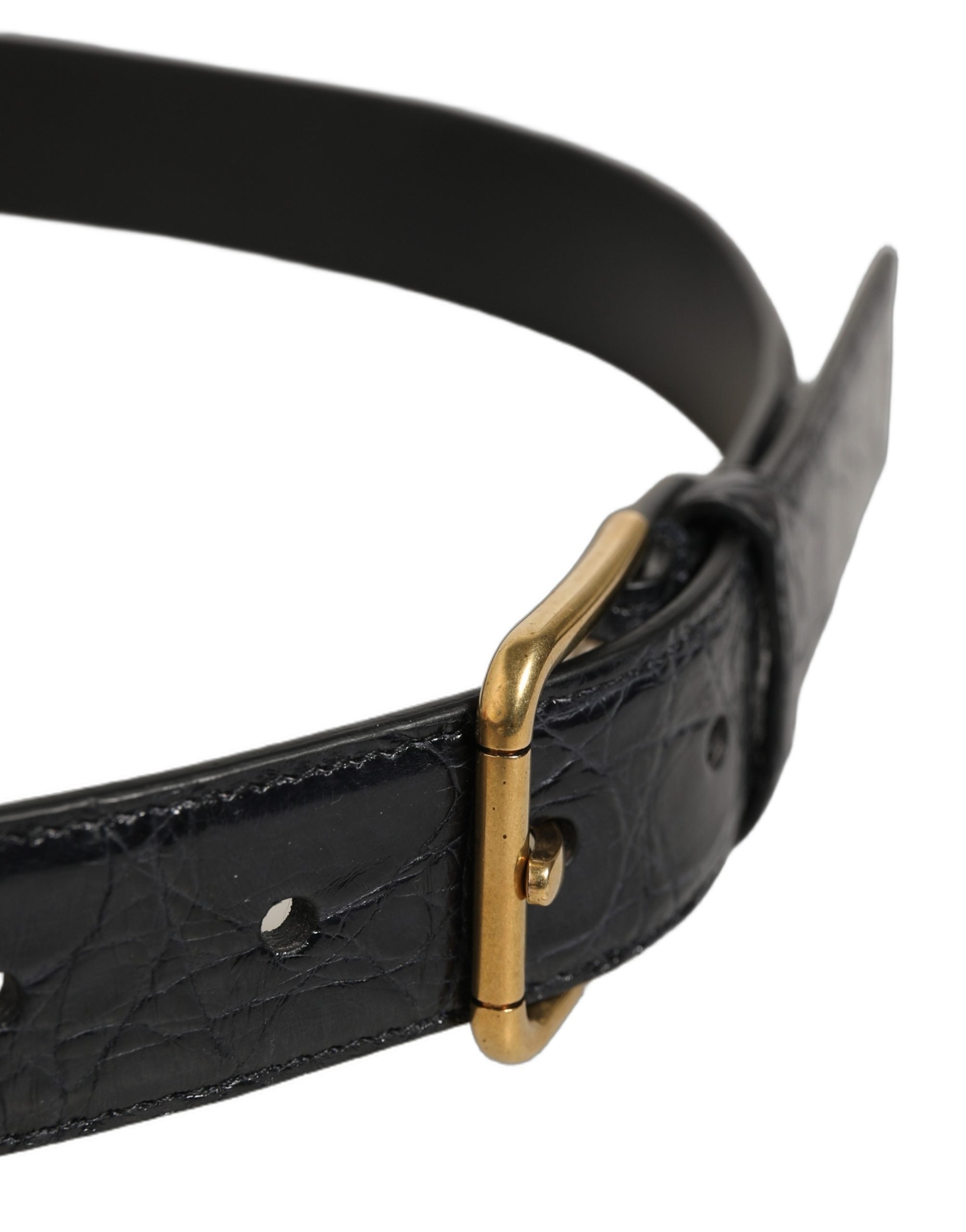 Dolce & Gabbana Beige Black Woven Leather Metal Buckle Belt Dolce & Gabbana