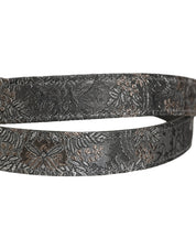 Dolce & Gabbana Silver Black Floral Jacquard Metal Buckle Belt Dolce & Gabbana