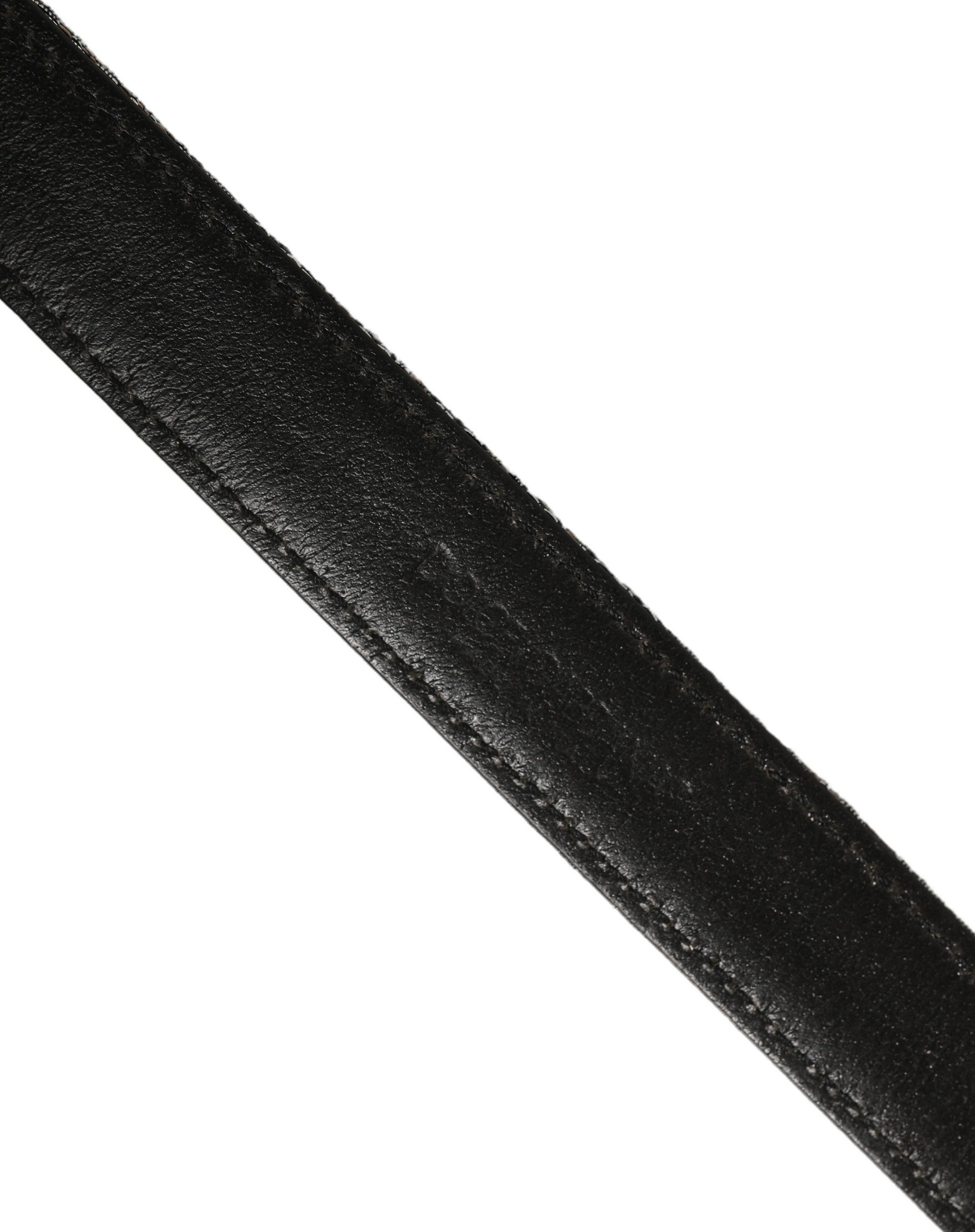 Dolce & Gabbana Silver Black Floral Jacquard Metal Buckle Belt Dolce & Gabbana