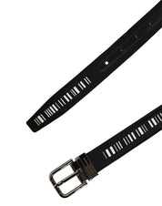 Dolce & Gabbana Black Fabric Leather Barcode Silver Buckle Belt Dolce & Gabbana