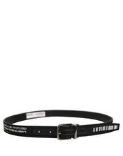 Dolce & Gabbana Black Fabric Leather Barcode Silver Buckle Belt Dolce & Gabbana