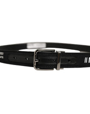 Dolce & Gabbana Black Fabric Leather Barcode Silver Buckle Belt Dolce & Gabbana