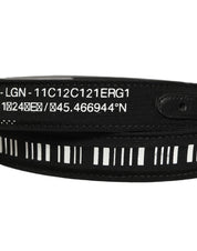 Dolce & Gabbana Black Fabric Leather Barcode Silver Buckle Belt Dolce & Gabbana
