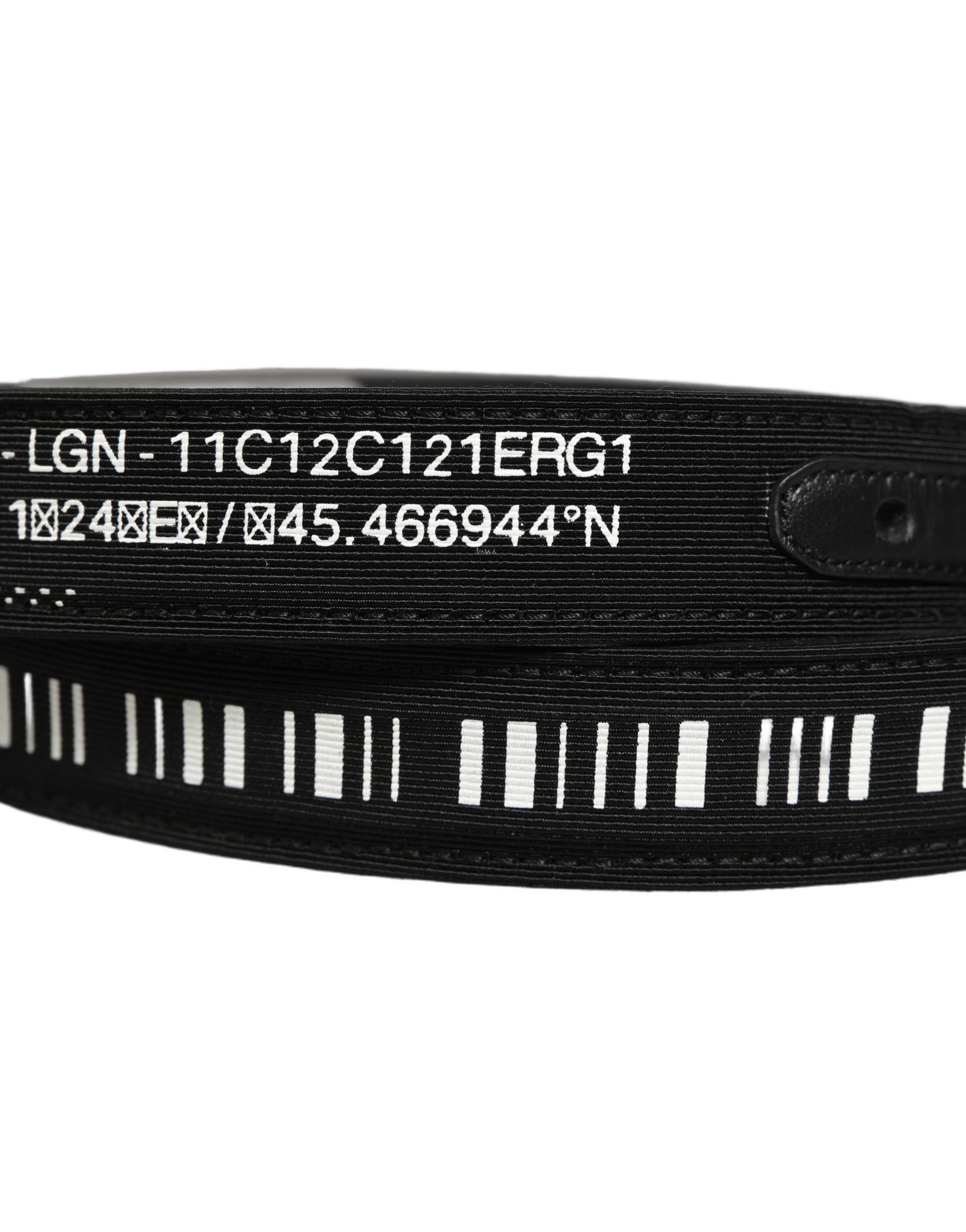 Dolce & Gabbana Black Fabric Leather Barcode Silver Buckle Belt Dolce & Gabbana