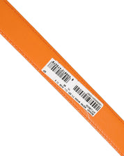 Dolce & Gabbana Orange Leather Silver Tone Metal Buckle Belt Dolce & Gabbana