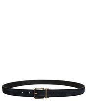 Dolce & Gabbana Men Black Leather Gold Tone Metal Buckle Belt Dolce & Gabbana