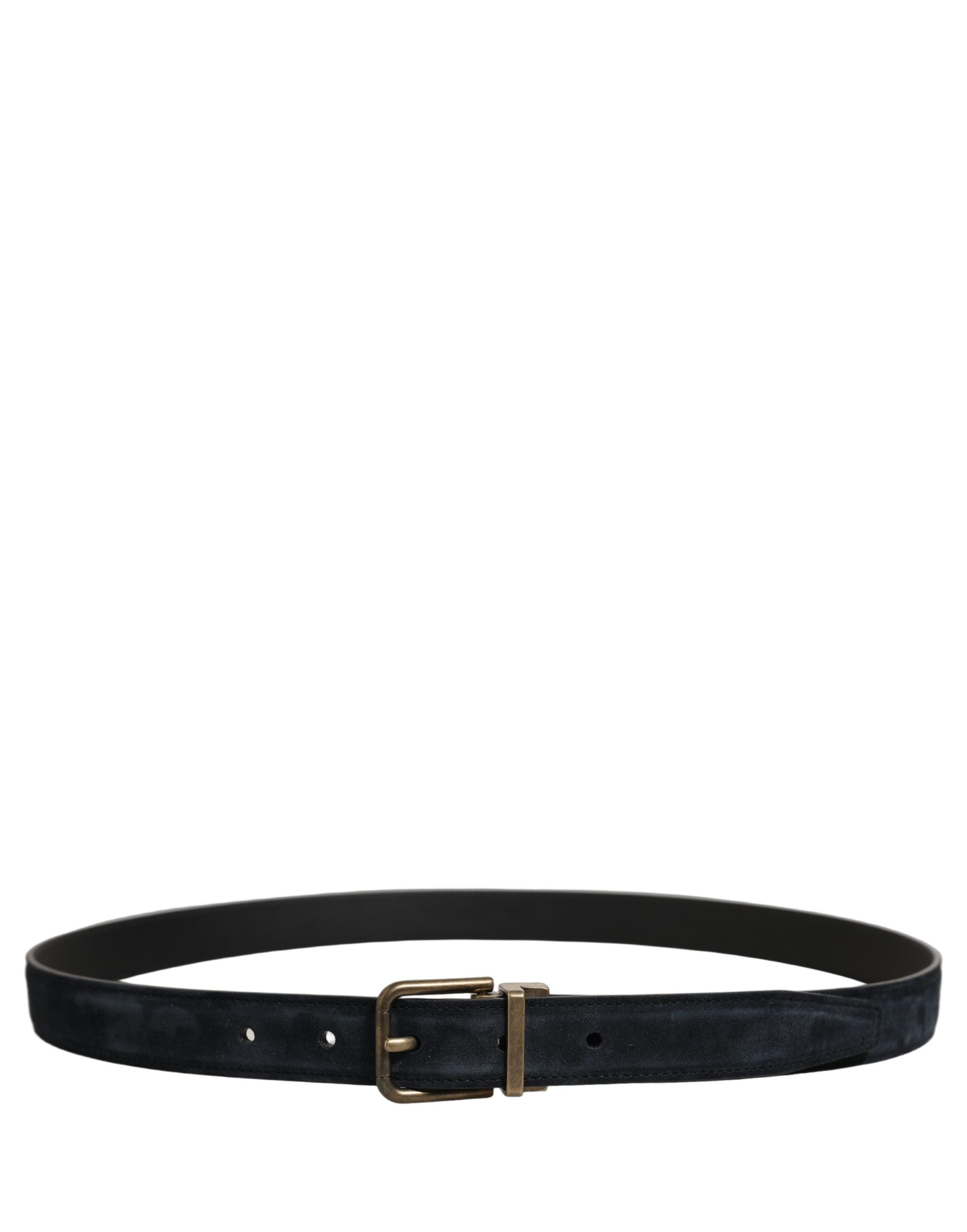 Dolce & Gabbana Men Black Leather Gold Tone Metal Buckle Belt Dolce & Gabbana