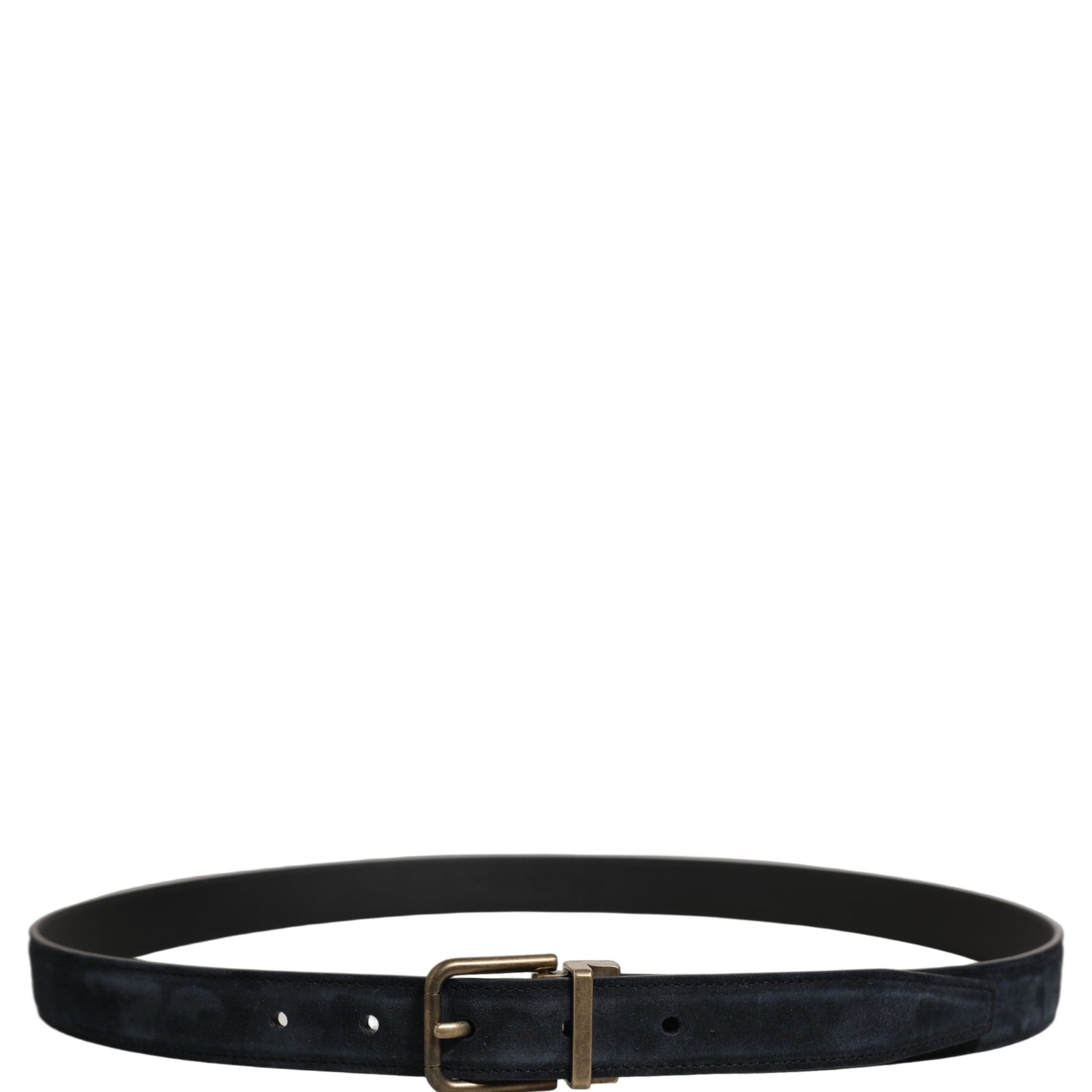 Dolce & Gabbana Men Black Leather Gold Tone Metal Buckle Belt Dolce & Gabbana