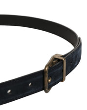 Dolce & Gabbana Men Black Leather Gold Tone Metal Buckle Belt Dolce & Gabbana