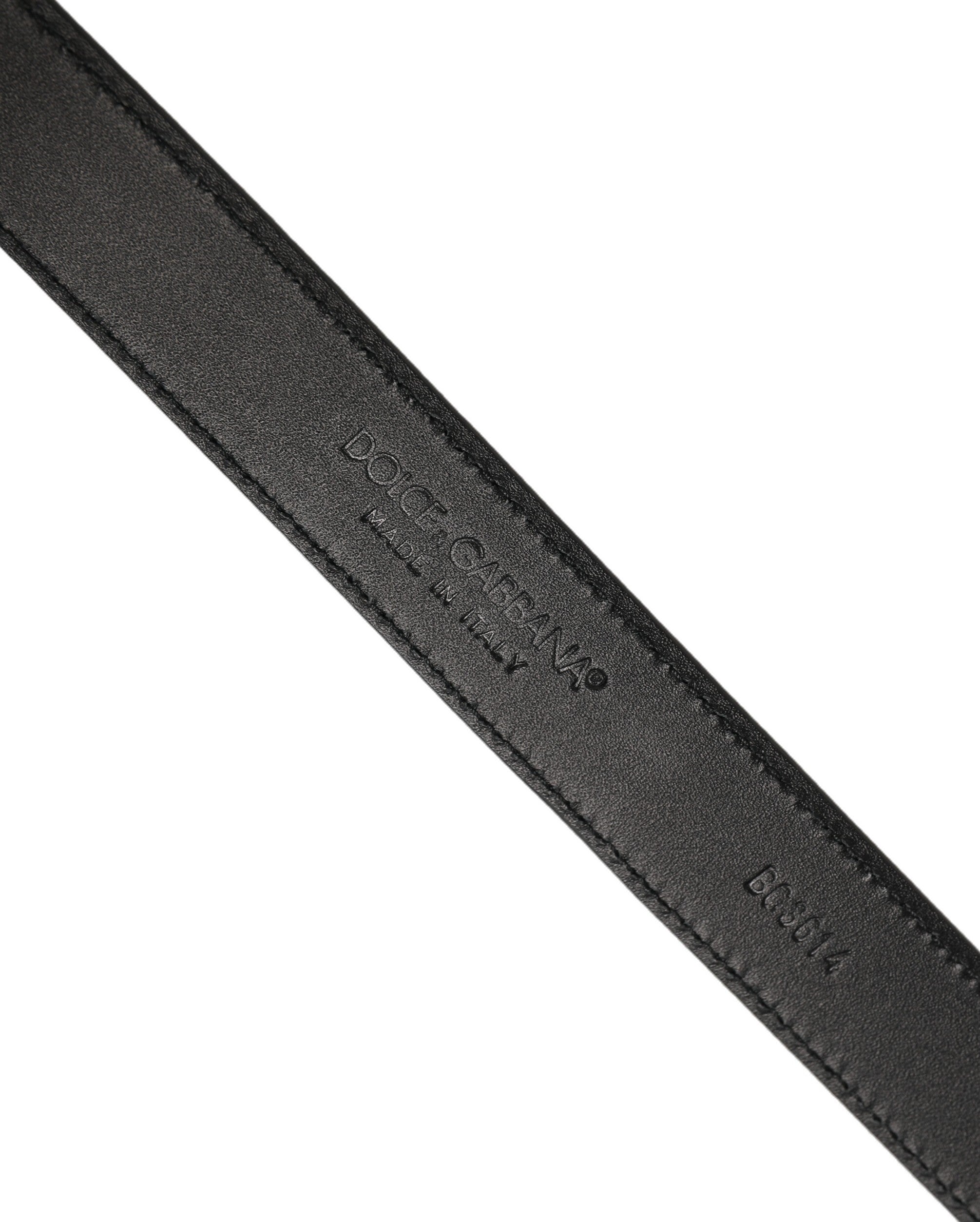 Dolce & Gabbana Men Black Leather Gold Tone Metal Buckle Belt Dolce & Gabbana
