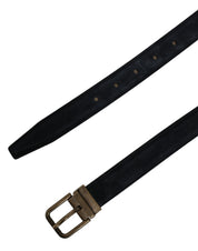 Dolce & Gabbana Men Black Leather Gold Tone Metal Buckle Belt Dolce & Gabbana