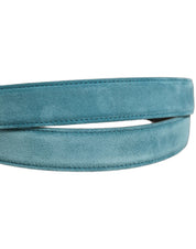 Dolce & Gabbana Men Blue Suede Gold Tone Metal Buckle Belt Dolce & Gabbana