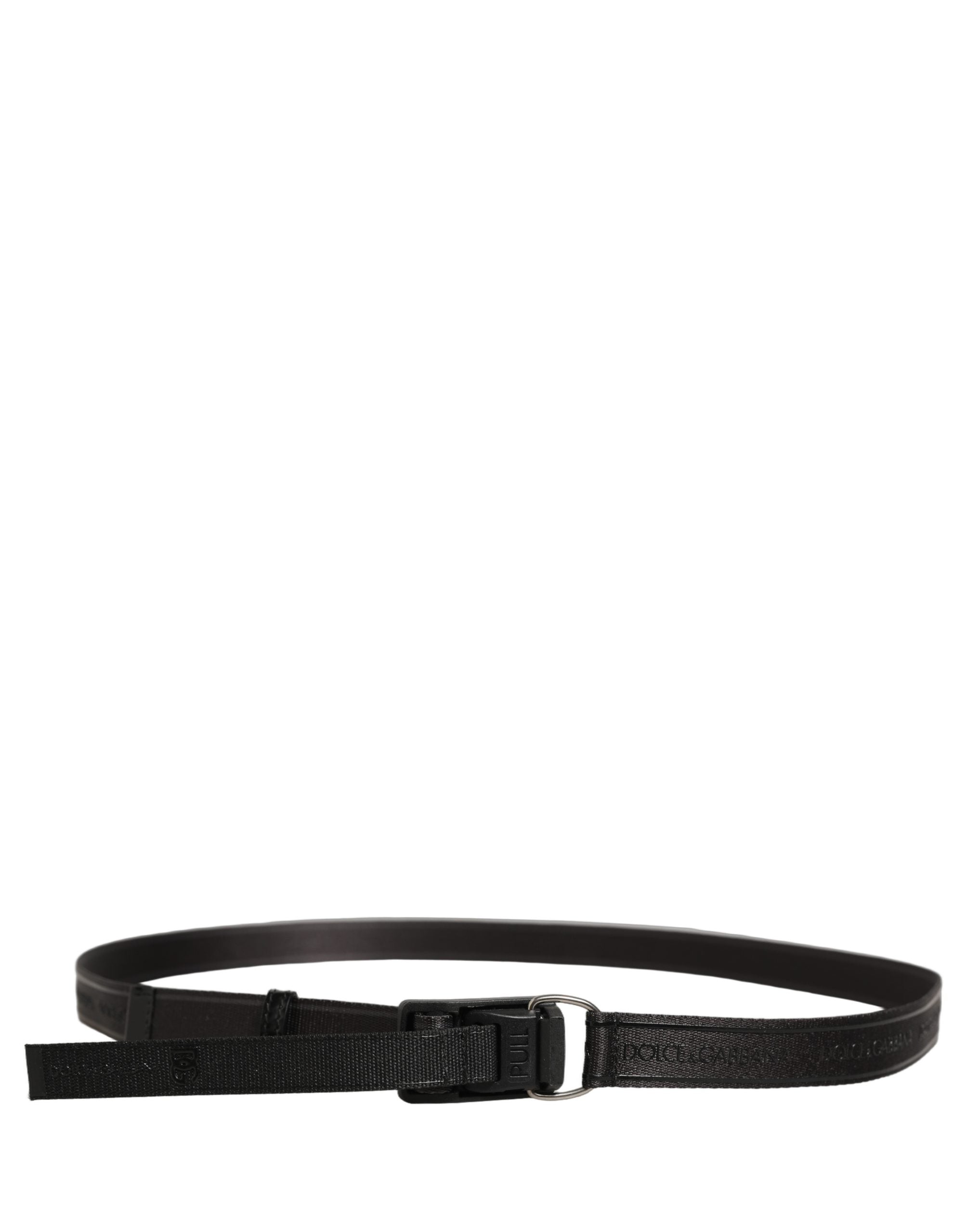 Dolce & Gabbana Men Black Nylon Webbing Plastic Buckle Belt Dolce & Gabbana