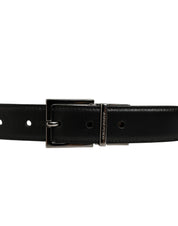 Dolce & Gabbana Black Classic Leather Silver Tone Buckle Belt Dolce & Gabbana