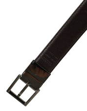 Dolce & Gabbana Black Classic Leather Silver Tone Buckle Belt Dolce & Gabbana