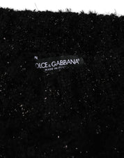 Dolce & Gabbana Men Black Cashmere Knitted Neck Warmer Scarf Dolce & Gabbana