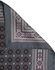 Dolce & Gabbana Gray Geometric Pocket Square Foulard Scarf