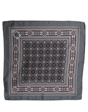 Dolce & Gabbana Gray Geometric Pocket Square Foulard Scarf