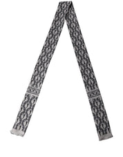 Dolce & Gabbana Gray Baroque Silk Fringed Skinny Foulard Scarf Dolce & Gabbana