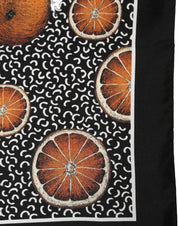 Dolce & Gabbana Black Silk Orange Pocket Square Foulard Scarf Dolce & Gabbana