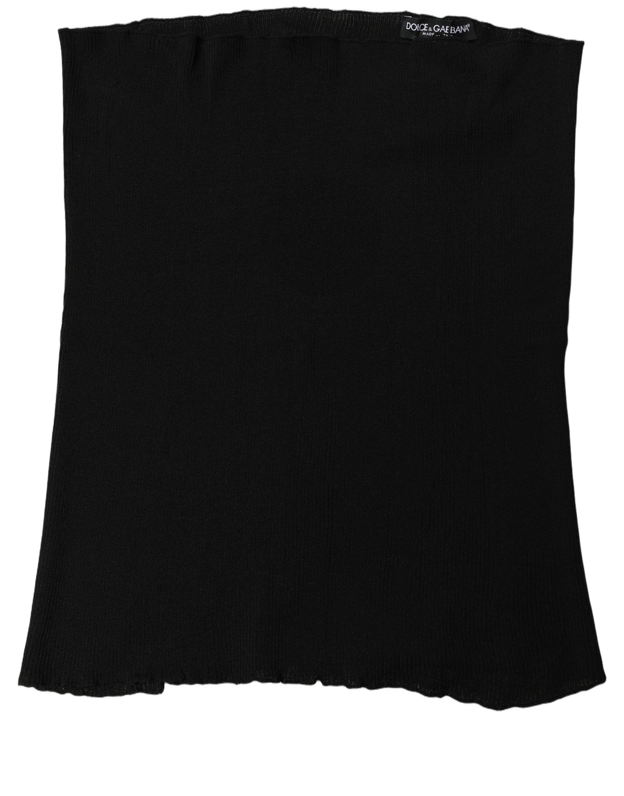Dolce & Gabbana Men Black Viscose Knitted Neck Warmer Scarf Dolce & Gabbana