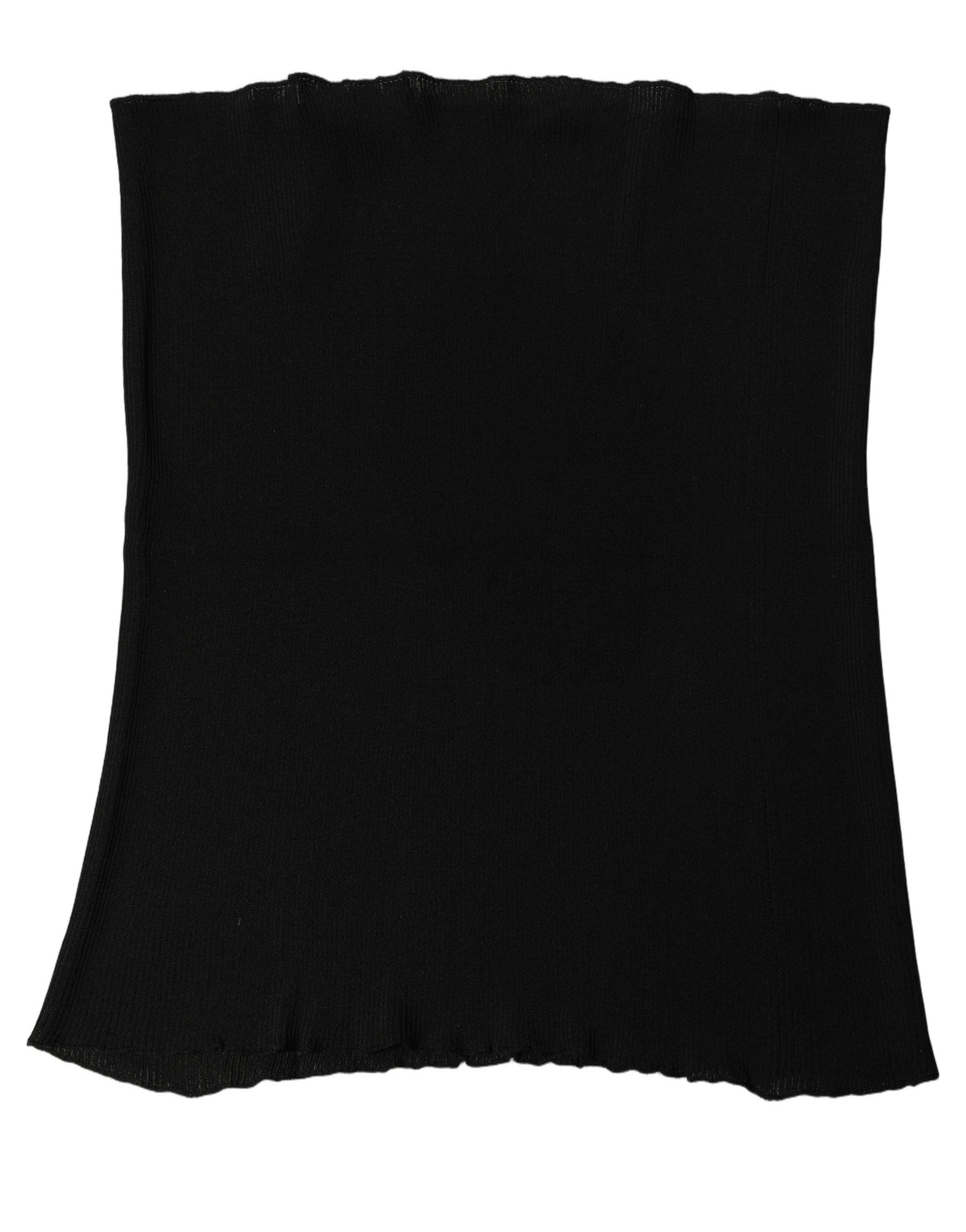 Dolce & Gabbana Men Black Viscose Knitted Neck Warmer Scarf Dolce & Gabbana