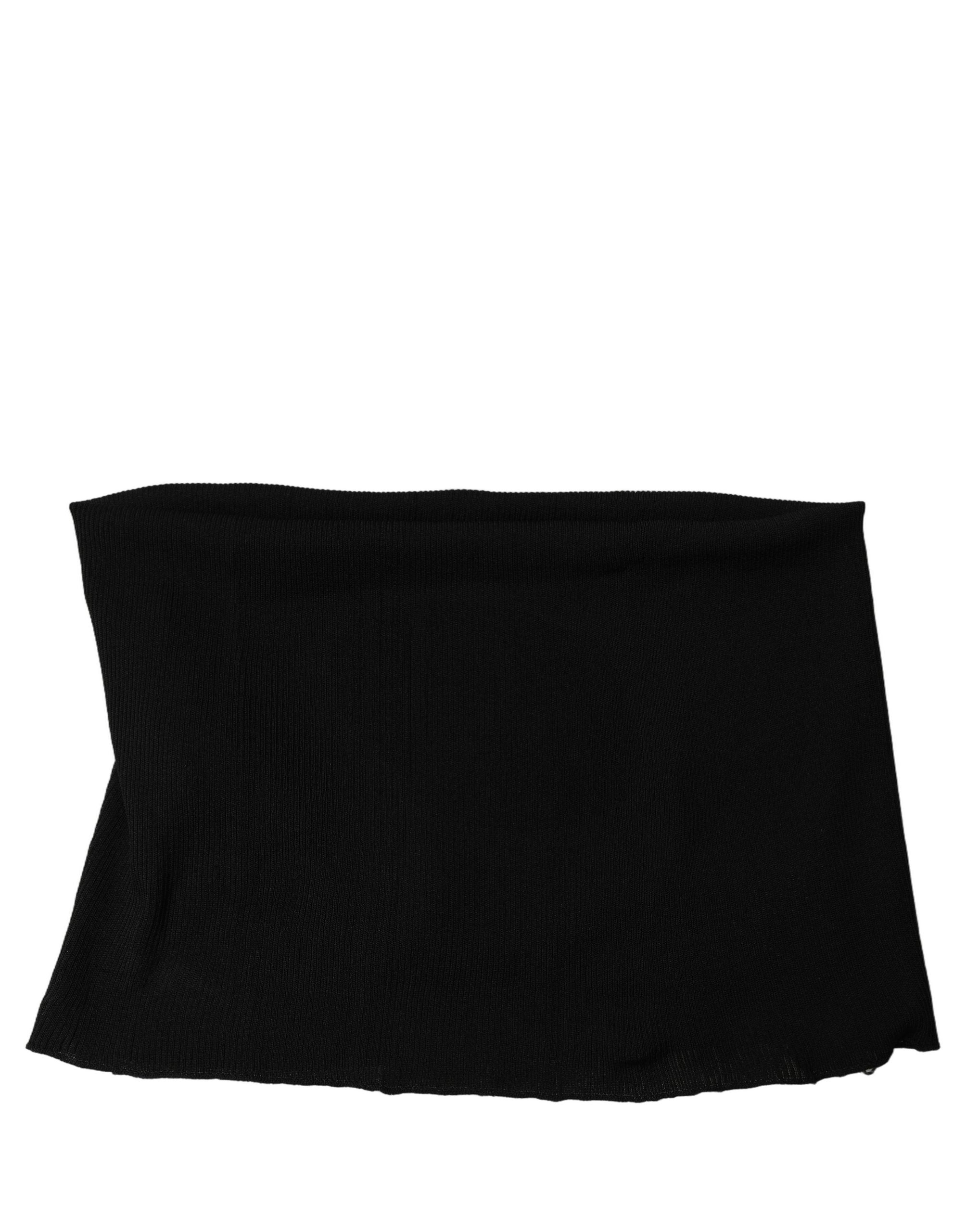 Dolce & Gabbana Men Black Viscose Knitted Neck Warmer Scarf Dolce & Gabbana