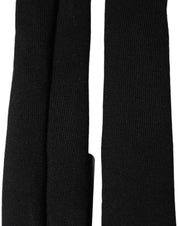 Dolce & Gabbana Men Black Wool Knitted Skinny Foulard Scarf Dolce & Gabbana