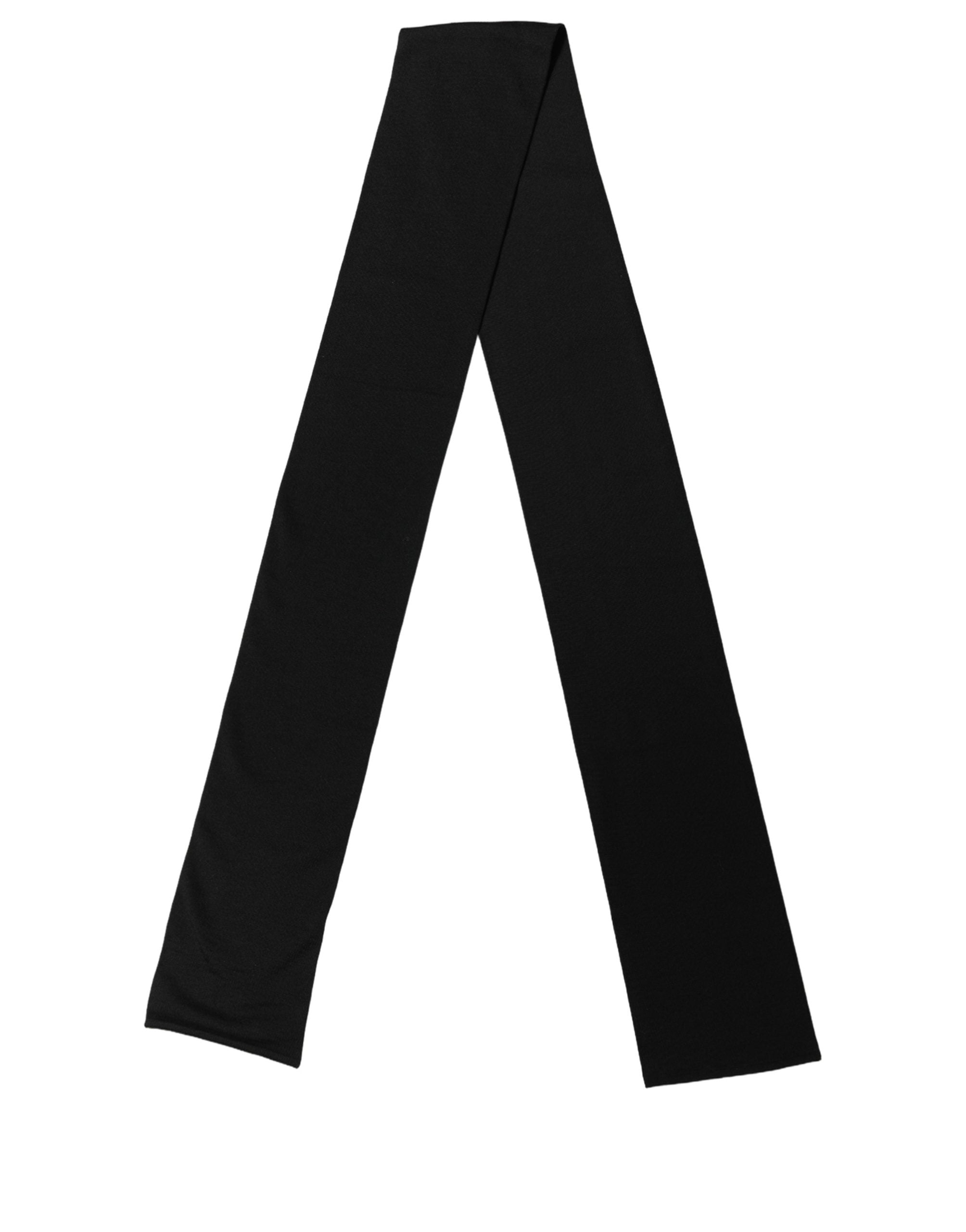 Dolce & Gabbana Black Wool Knitted Neck Shawl Foulard Scarf Dolce & Gabbana