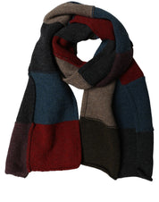 Dolce & Gabbana Multicolor Patchwork Knitted Foulard Scarf Dolce & Gabbana