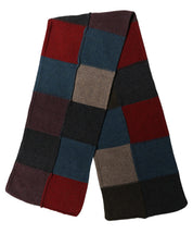 Dolce & Gabbana Multicolor Patchwork Knitted Foulard Scarf Dolce & Gabbana