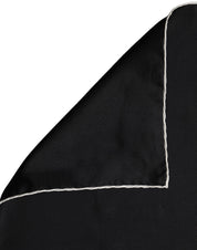 Dolce & Gabbana Men Black Silk Pocket Square Foulard Scarf Dolce & Gabbana