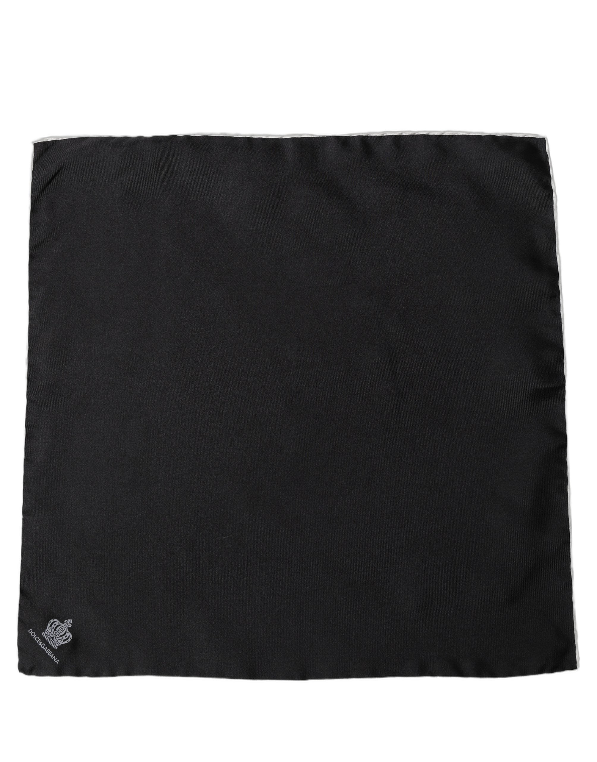 Dolce & Gabbana Men Black Silk Pocket Square Foulard Scarf Dolce & Gabbana