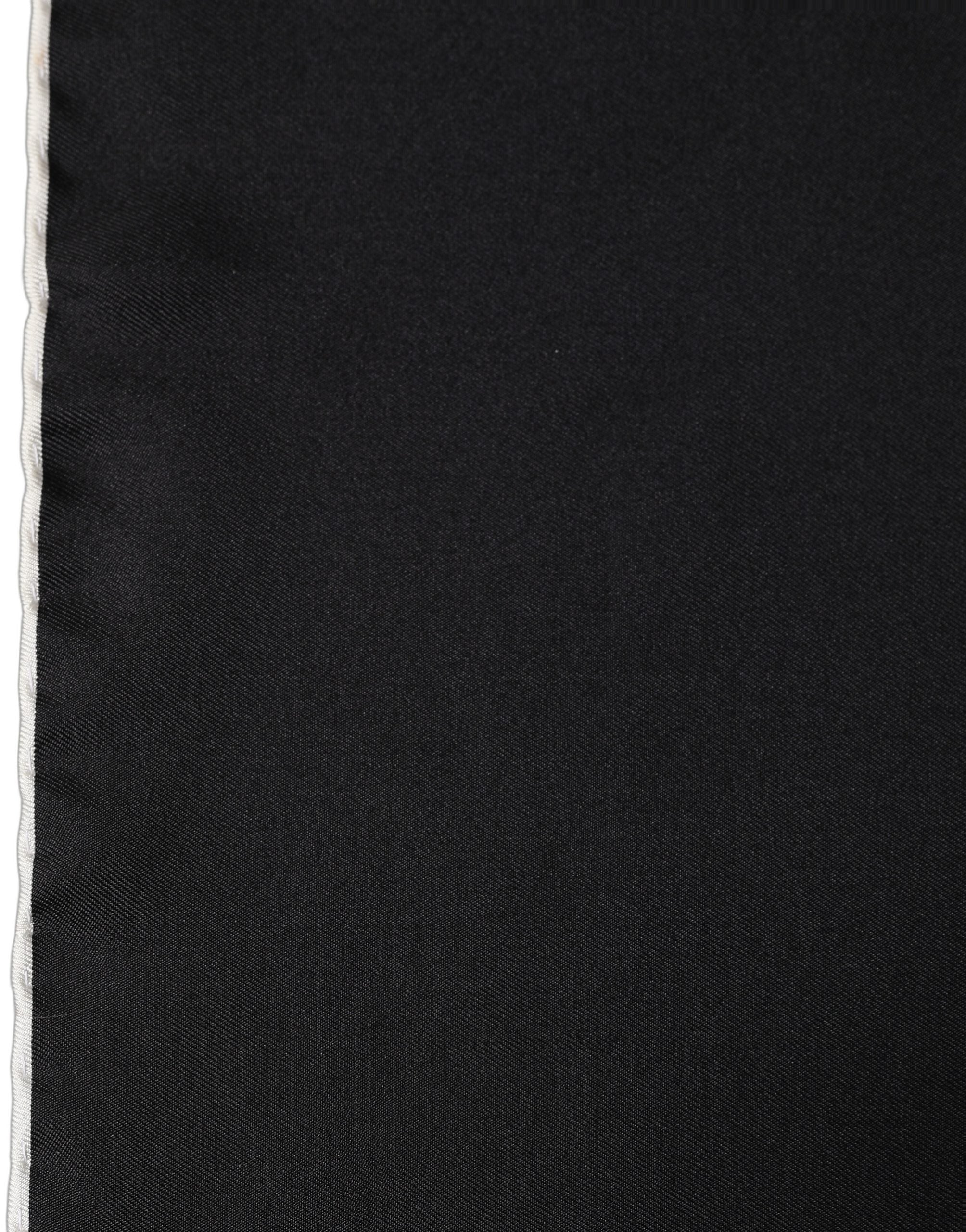 Dolce & Gabbana Men Black Silk Pocket Square Foulard Scarf Dolce & Gabbana