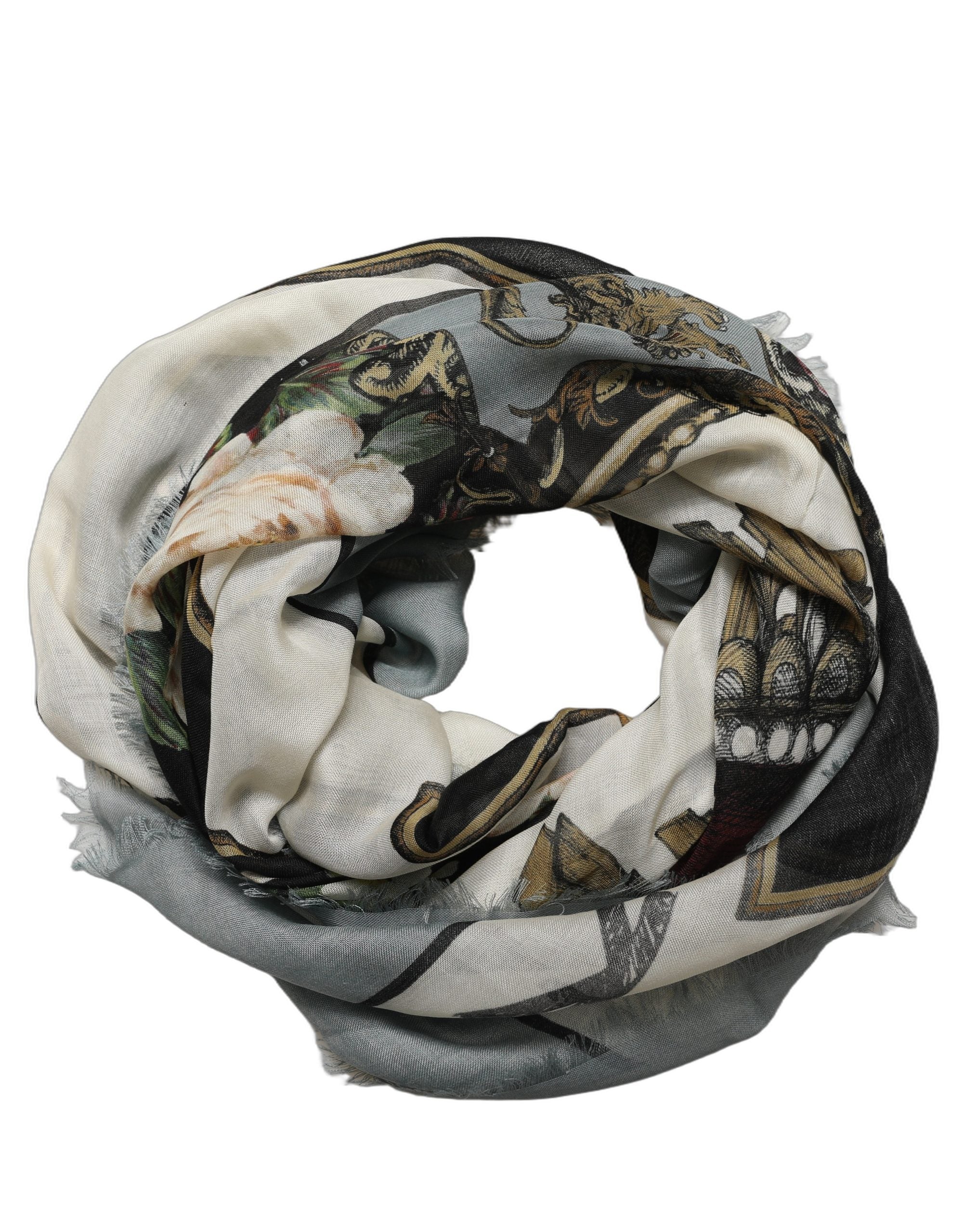 Dolce & Gabbana Men Multicolor King of Hearts Square Foulard Scarf Dolce & Gabbana