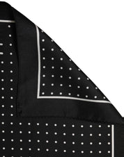 Dolce & Gabbana Black Polka Dot Pocket Square Foulard Scarf Dolce & Gabbana