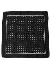 Dolce & Gabbana Black Polka Dot Pocket Square Foulard Scarf Dolce & Gabbana