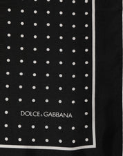 Dolce & Gabbana Black Polka Dot Pocket Square Foulard Scarf Dolce & Gabbana