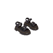 Dr. Martens Black Leather Flat Sandals